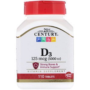 21st Century, Vitamin D3, 5000 IU, 110 Tab