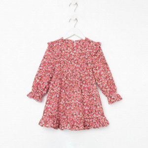 Платье детское KAFTAN «Цветы» 32 (110-116 см), розовое