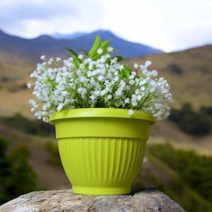 Горшок для цветов Флора, D20, 2,6 л , фисташковый с поддоном