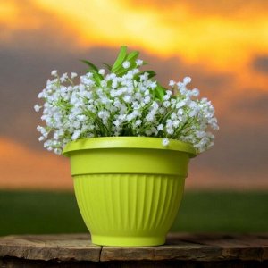 Горшок для цветов Флора, D20, 2,6 л , фисташковый с поддоном
