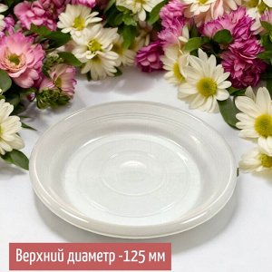 Поддон  D12,5 см для цветочного горшка, цвет ПРОЗРАЧНЫЙ, ЕВРО