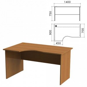 Стол письменный эргономичный "Монолит" (ш1400*г900*в750 мм),