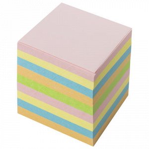 Блок для записей BRAUBERG непроклеенный, куб 9*9*9 см, цветн