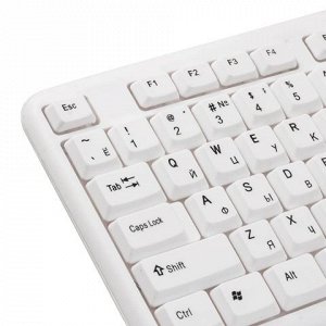 Клавиатура проводная SONNEN KB-100W, PS/2, 104 кнопки, белая