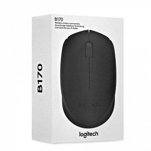 Мышь беспроводная LOGITECH B170, 2 кнопки + 1колесо-кнопка,