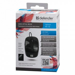 Мышь проводная DEFENDER Optimum MS-130, USB, 2 кнопки+1 коле