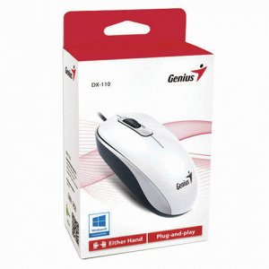Мышь проводная GENIUS DX-110, USB, 2 кнопки + 1 колесо-кнопк