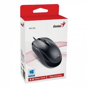 Мышь проводная GENIUS DX-120, USB, 2 кнопки+1 колесо-кнопка,