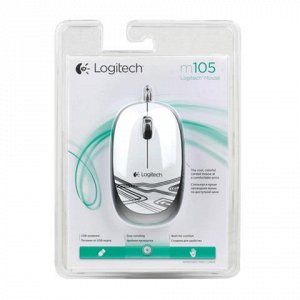 Мышь проводная LOGITECH M105, USB, 2 кнопки+1 колесо-кнопка,