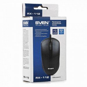 Мышь проводная SVEN RX-112, USB, 2 кнопки+1 колесо-кнопка, о