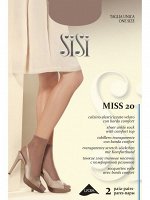 Носки Miss 20 (Sisi) (2 пары) тонкие прозрачные эластичные носочки