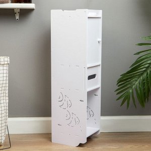 Пенал напольный для ванной комнаты, 200x240x800 мм, цвет белый