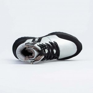 Серебрист. ботинки школьно-подростковые Нат. кожа