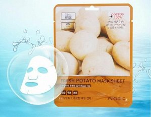 [3W CLINIC] НАБОР/Тканевая маска для лица КАРТОФЕЛЬ Fresh Potato Mask Sheet,