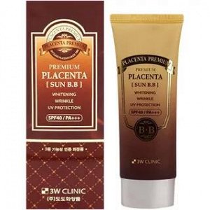 [3W CLINIC] СОЛЦЕЗАЩИТНЫЙ ВВ КРЕМ С ПЛАЦЕНТОЙ Premium Placenta Sun BB Cream,