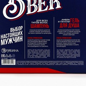 Подарочный набор косметики Barber, гель для душа 250 мл и шампунь 250 мл, аромат амбры и пачули, HARD LINE
