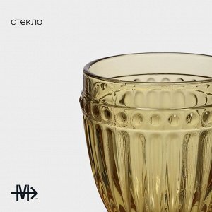 Бокалы для вина Magistro «Босфор», 250 мл, 8,5x16,5 см, стекло, жёлтые, набор 2 шт