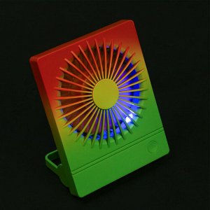 Портативный настольный вентилятор YS2202B, 500 мАч, 3 режима, вход micro-USB, провод, градиент тёплый