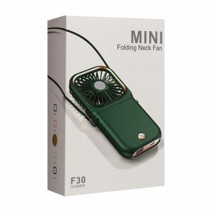 Портативный ручной мини вентилятор F30, функция Power bank 3000 мАч, 3 режима, USB, складной, синий