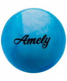 Мяч для художественной гимнастики AGB-101, 15 см, синий/белый Amely