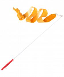 Лента для художественной гимнастики AGR-201 4м, с палочкой 46 см, оранжевый Amely