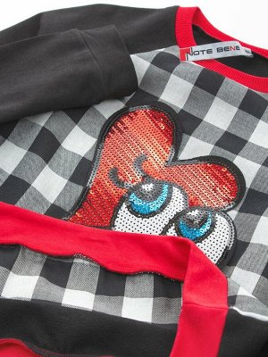 Джемпер-Свитшот, из футера 2-х нитка петля и сорочечной ткани