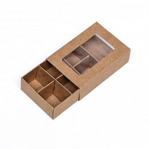 Дарите Счастье Коробка для конфет 6шт, 8,7х5,8х2,5см, крафт
