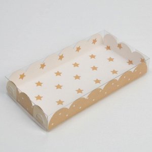 Коробка для печенья с PVC крышкой, «Звёздочки», 10.5х21х3см