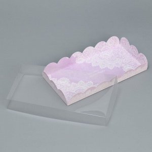 Коробка для печенья с PVC крышкой, «Сделано с любовью», 21х10.5х3см