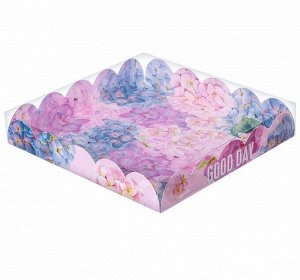 Коробка для печенья с PVC крышкой, Good day, 18х18х3см
