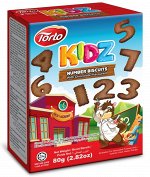 Печенье &quot;TORTO KIDZ&quot; - &quot;Циферки&quot; со вкусом шоколода тм &quot;TORTO&quot;, 80 гр.
