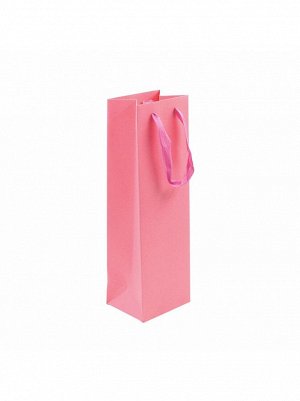 Пакет ламинированный 11 х35 х9 см под бутылку цвет розовый HS-44-13
