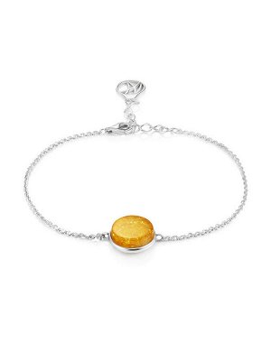 Изящный браслет «Фурор» с лимонным янтарём