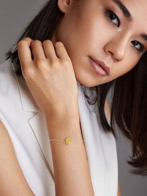 Изящный браслет «Фурор» с лимонным янтарём