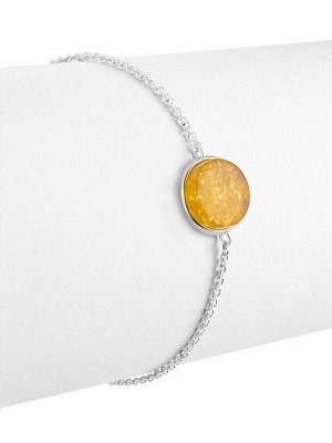 Изящный браслет «Фурор» с лимонным янтарём