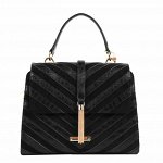 SOLID FLAP TOP HANDBAG