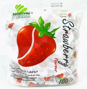 Молочные конфеты КЛУБНИЧНЫЕ (Chewy Milk Candy Strawberry Flavour)
