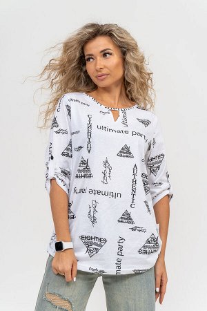 Туника Варианты расцветки: белый
Ткань:  кулирка, Состав:  100% хлопок
Женская туника свободного силуэта в стиле oversize выполнена из 100% хлопчатобумажного полотна. Этот стиль подходит для любой жен