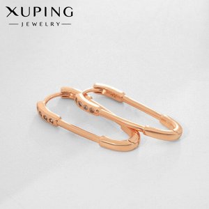 Серьги со стразами XUPING булавка чары, белые в розовом золоте