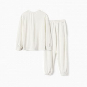 Костюм детский (свитшот, брюки) KAFTAN Plushy 30 (98-104 см), белый