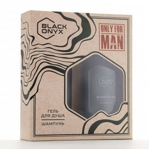 Подарочный набор косметики BLACK ONYX, гель для душа и шампунь для волос, 2x290 мл, аромат сандалового дерева, HARD LINE