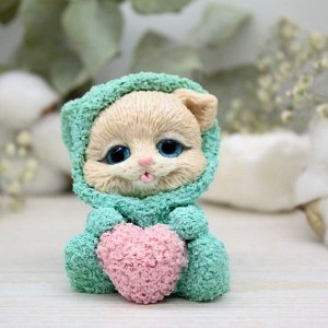 Силиконовая форма для мыла Котик в комбинезоне