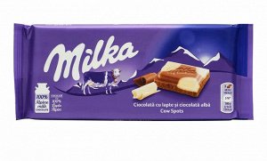 Милка Шоколад Milka Счастливая корова молочный шоколад с белым шоколадом 100 г