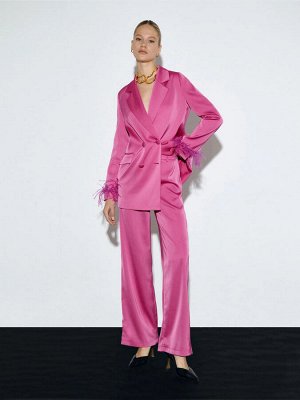 Брюки прямого кроя, D189/fuchsia