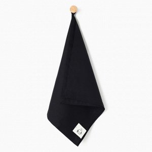 Полотенце «Этель» Home, 40x73 см, чёрное, 100% хлопок, саржа 190 г/м²