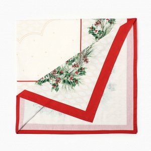 Набор новогодний столовый Christmas wreath скатерть 150х180см +/-3см с ВГМО, салфетка 40х40см-8 шт, 100%хл