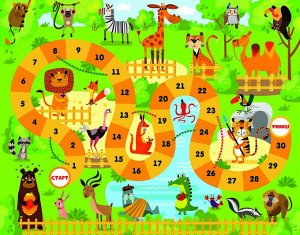Игра настольная ходилка "Веселые ходилки 4 в 1" (ходилка-раскраска)