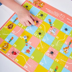 Игра настольная ходилка "Веселые ходилки 4 в 1" для девочек (ходилка-раскраска)