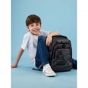 Рюкзак школьный GRIZZLY с карманом для ноутбука 13", анатомической спинкой, для мальчика