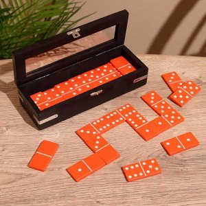 Игра настольная «Домино», в шкатулке, 20x7x4 см, дерево шишам